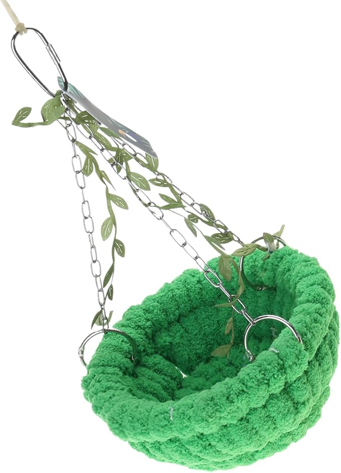 Parrots Hanging Hammock for Winter Plush Warm House Bird Cage Nest Small Pet -Mounted House Accessories Hammock for Small Birds
