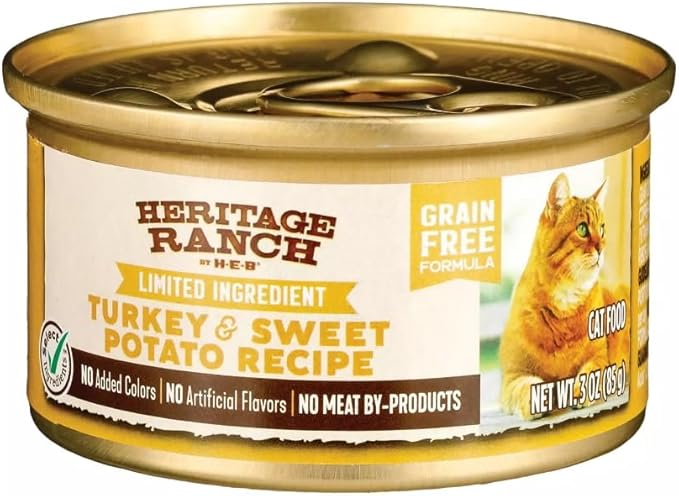 Heritage Ranch Limited Ingredient Grain Free Wet Cat Food Treat (3oz, Turkey & Sweet Potato)
