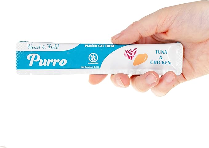 Heart & Field Purro Cat Treats, Squeezable Lickable Variety Pack, Tuna Shrimp, Salmon Shrimp, Tuna Chicken, 52 Count
