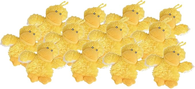KONG Plush Duckie Dog Toy X-Small - 4.5" - Pack of 12