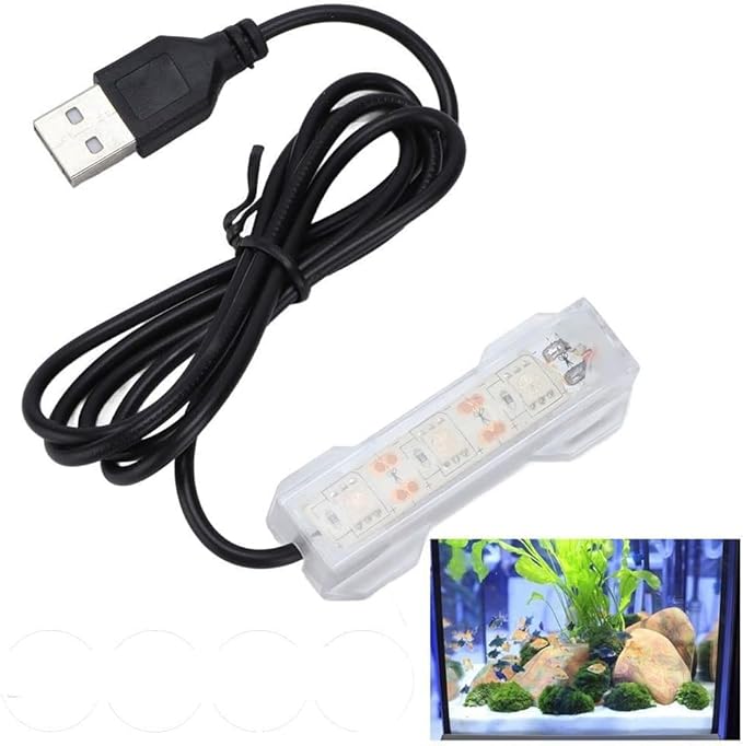 Small Aquarium Led Light, Multicolor Led Fish Tank Light for Freshwater Plants Aquarium Accessories Fish and Aquatic Pets (Blue Light)
