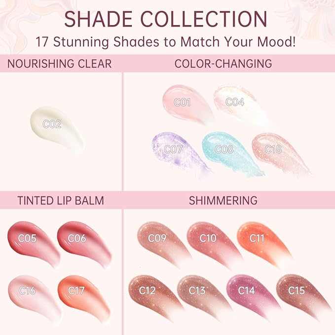 CATKIN Lip Balm Tinted Color Changing Lipstick Ultra Hydrating Lip Deep Moistrurize Lip Care with Vitamin E Nourishing For Cracked & Dry Lips 0.12 oz C21