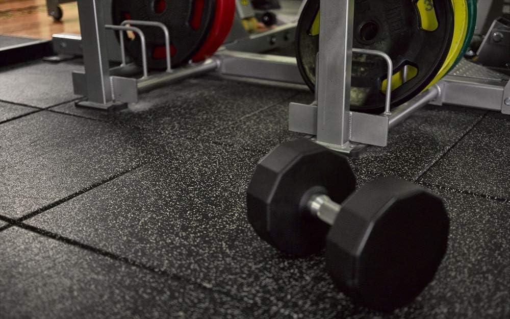 American Floor Mats - Extreme Rubber Gym Tiles - 1 Inch Thick Colorful Rubber Gym Tiles - Superior Shock and Sound Absorbing Tiles - 35% Brown/Mocha/Tan 25 Tile Pack (Covers 100 Sq Ft)