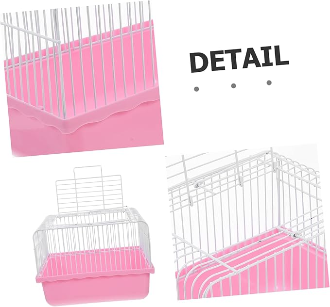 KESYOO Portable Birdcage Bird Carrier Portable Bird Cage Small Cage Mouse Habitat Lightweight Birdcage Small Animal Carrier Pink Abs