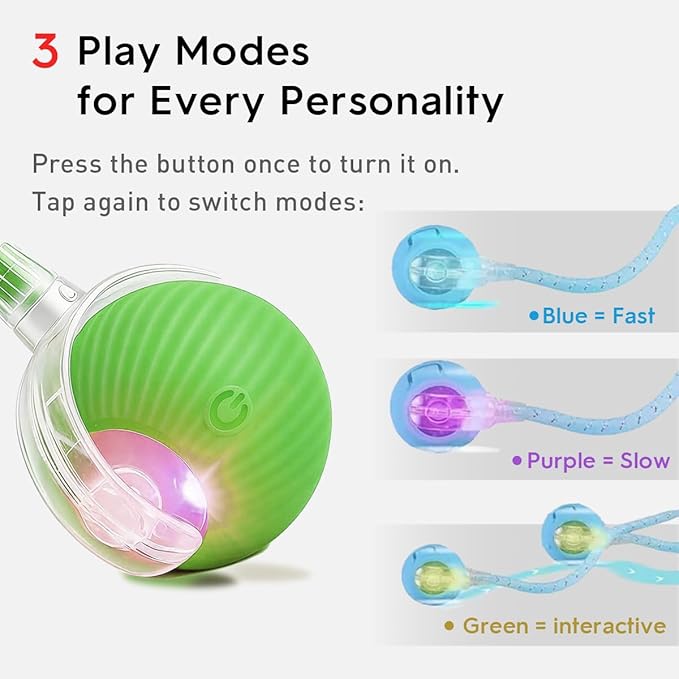 Interactive Cat Toy Ball - Speedy Motion Activated Rolling Toy for Indoor Cats, Smart Automatic Moving Stimulation to Keep Them Busy, Fun Cat Toys for Bored Adult Cats & Dogs(Green)