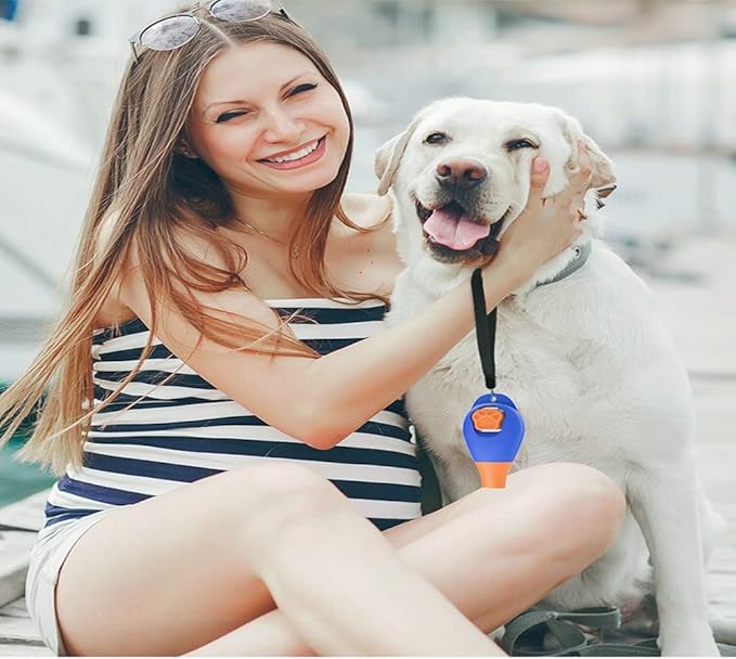 Perwin Dog Training Clicker with Whistle and Wrist Strap - Positive Behavior Reinforcer for Pets - All Ages, Puppy and Adult Dogs - Use to Reward and Train - Dog Whistle Included (Blue)