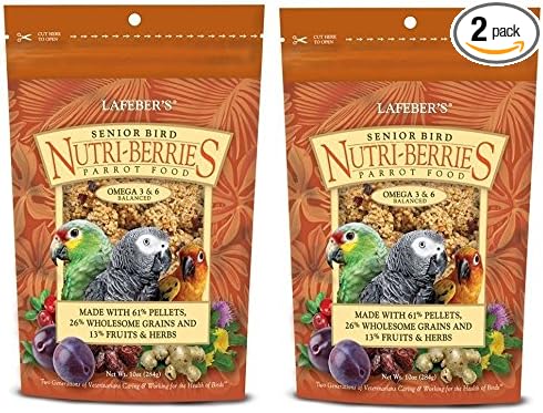 (2 Pack) Lafebers Senior Bird Nutri-Berries Bird Treat And Parrot Food