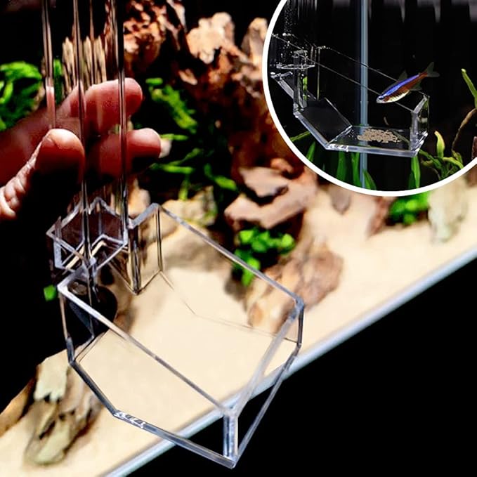 Sky Restaurant Aquarium Fish Feeder - Prevent Food Spilling, Easy to Clean, Betta & Dwarf Frogs Feeding(S)
