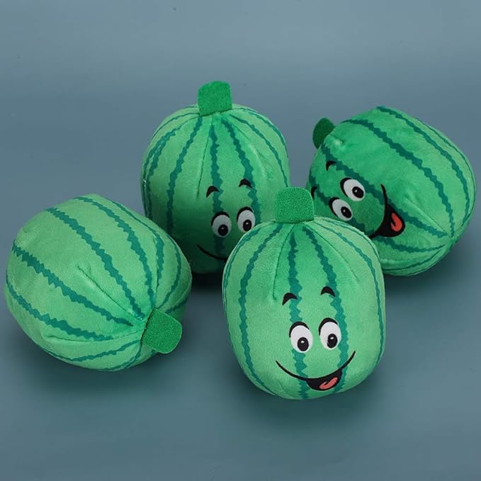 VINGVO Watermelon Toy Interactive Soft Pet Toys, Cat Interactive Toys Dog Plush Toys Squeaky Teething Toys, Funny Dog Puppy, Interactive Stuffed Dog Chew Toys for Small Large Dogs