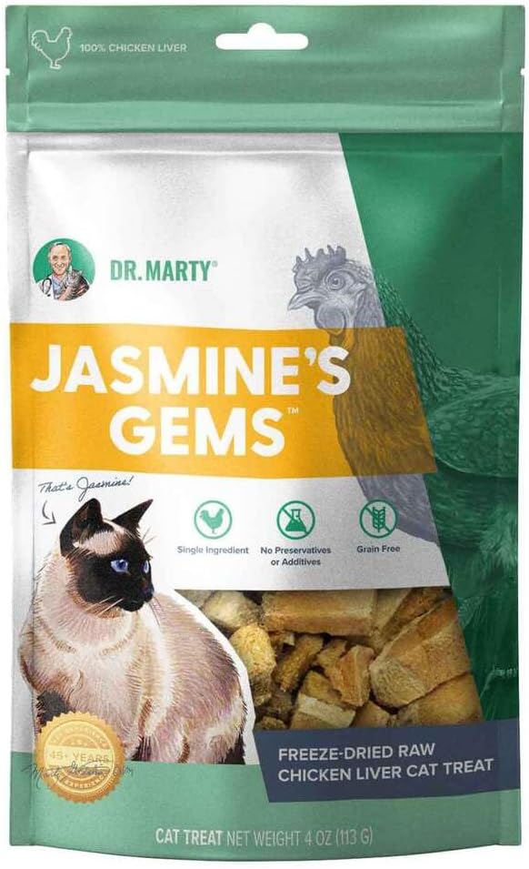 Dr. Marty Jasmine’s Gems 100% Freeze-Dried Chicken Liver Cat Treat 4 oz