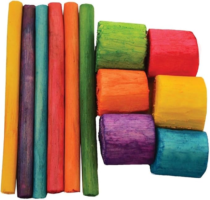 Super Bird Creations SC224 Critter Crunchies - Enrichment Toys for Parrots, Rabbits, Small Animals, Foot Toys for Play, Bird Cage Accessories - Colorful & Engaging 12 Piece Collection