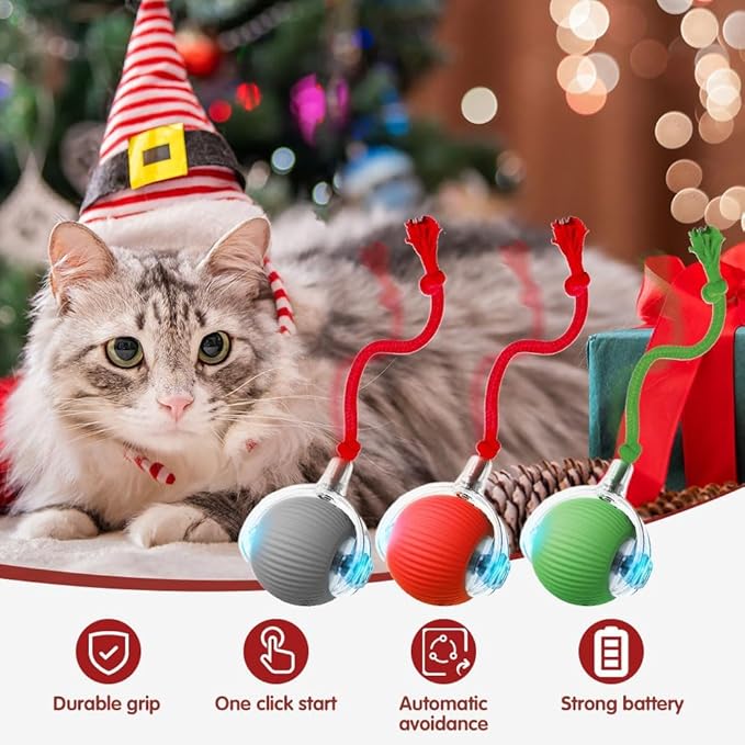 Interactive Cat Toy, 2026 New Cat Toy for Indoor Cats, Intelligent Rolling Ball Toys, Kitten Toys for Bored Indoor Cats/Dogs (Yellow)