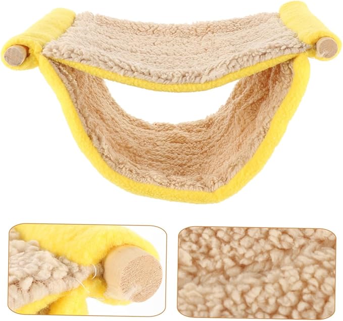 Double Layer Small Animal Hammock Bed for Hamster and Parakeet, Hanging Plush Cage Nest, Rat and Bird Cage Accessories, Warm Cozy Sleeping Hideout for Small Pets