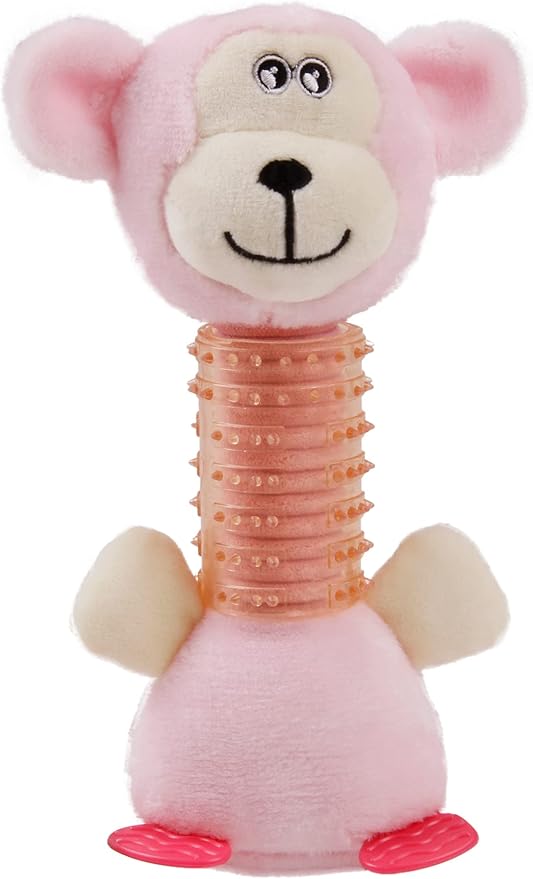 Pet Life ® 'Totty-Chew' Squeak and Teething Rubber and Plush Puppy Cat and Dog Toy