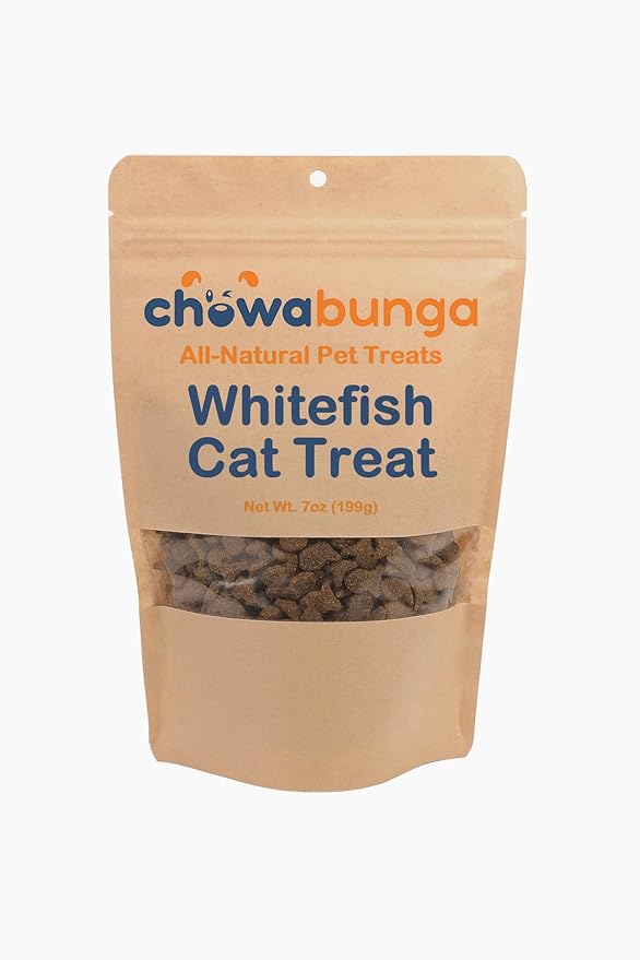 Whitefish Cat Treats - 7oz Bag - All-Natural & Crunchy Fish-Shaped Rewards with Real Whitefish - High Protein, Low Calorie Kitty Snacks - Healthy Treats for Indoor & Outdoor Cats