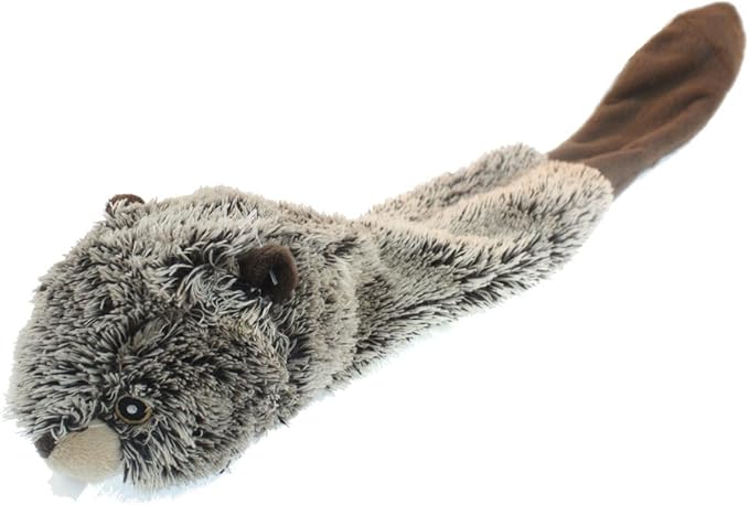 Multipet Bouncy Burrow Beaver 20-Inch No Stuffing Dog Toy