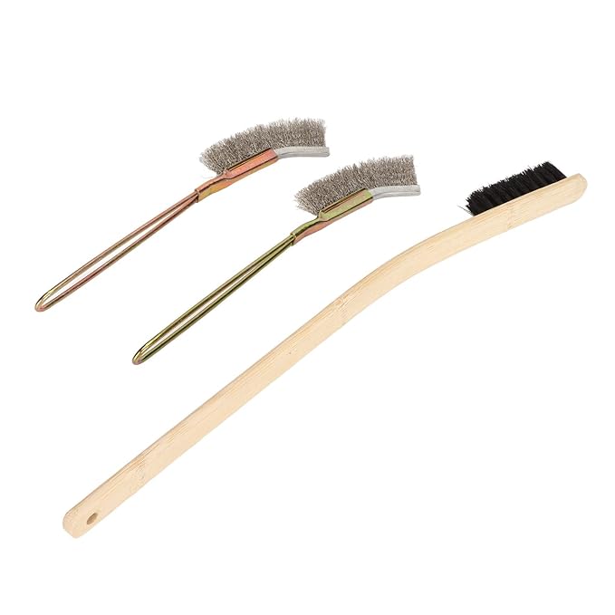 Bird Cage Cleaning Brush, Brushes Steel Long Handle Bird Cage Cleaning Tool Birdcage Accessory with 3 Size Options for Small Animal Enclosures Brush, Wood