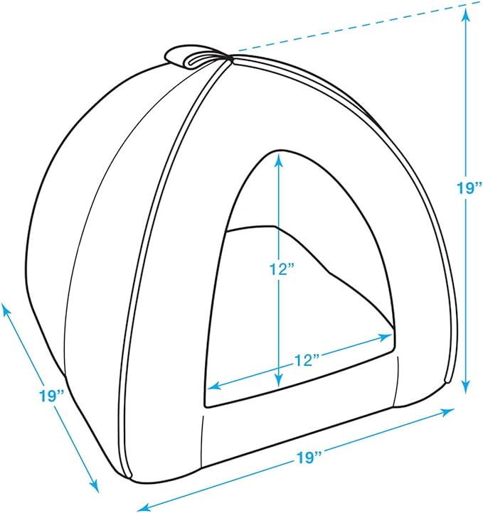 Best Pet Supplies Cat Bed for Indoor Cat, Domed Tent House with Removable Pillow, Covered Cat Cave for Small Dog, Puppies and All Breeds of Cats - Gray Lattice, 19 x 19 x H:19"