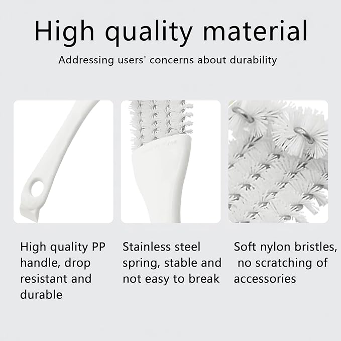 2Pcs X Clearance Bird Cage Cleaner with Scientific Handle, Durable PP+Stainless Steel Nylon Pet Brush for Easy Efficient Cleaning Parrot Cage Perch Toy Nest Accessories