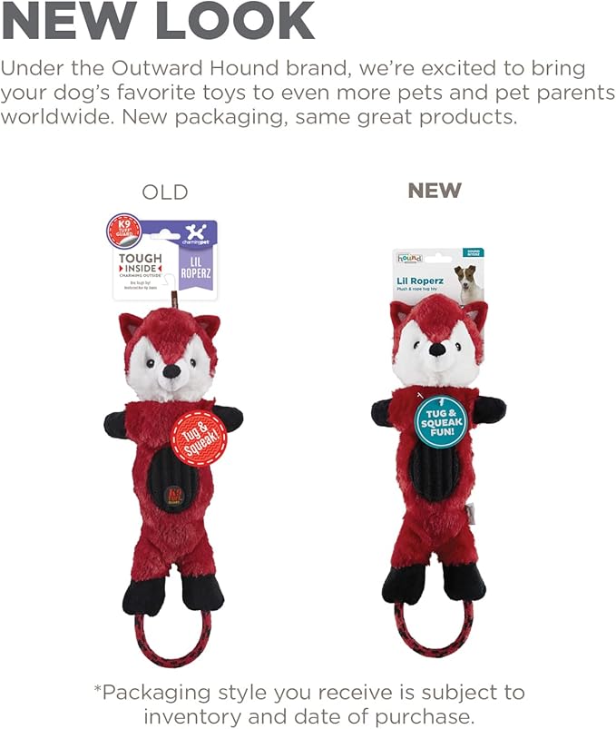 Charming Pet Lil Roperz Fox Durable Plush and Rope Tug Dog Toy