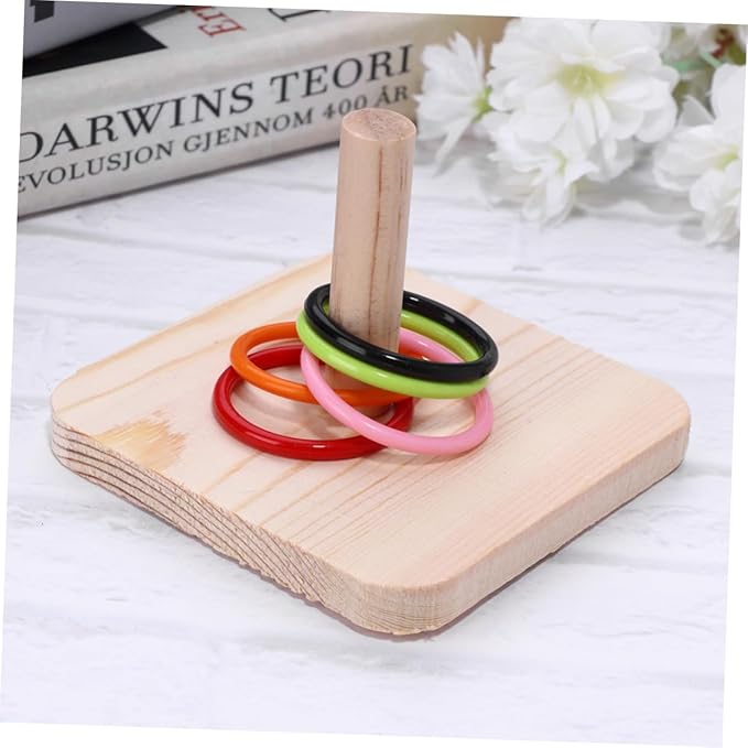 Parrot Interactive Ring Toss Educational Bird Cage Accessory with Protective Rings for Parakeets Cockatiels Small Birds Skill Development and Exercise