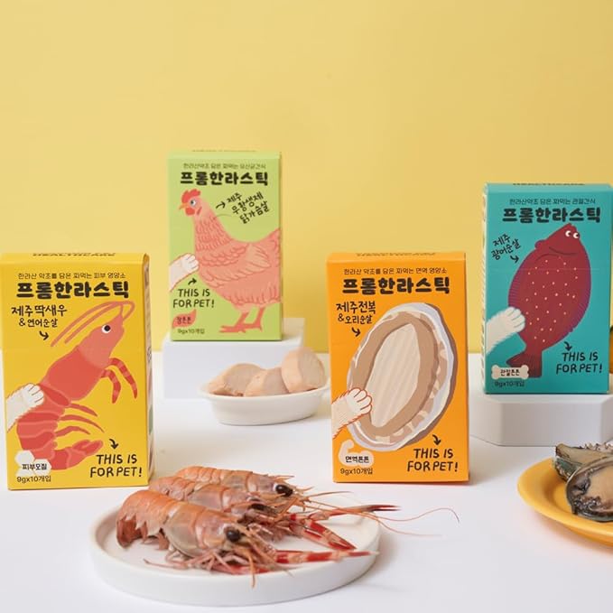 Generic FROMHALLA Stick Jeju, Puree Sticks for Dogs & Cats, Pet Treats, Grain-Free, 9g x 10 Sticks (9g x 10 Sticks, Jeju Red-Banded Lobster Fillet)
