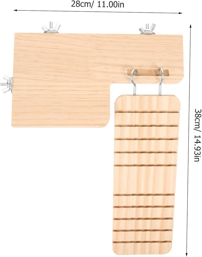 LIOOBO 1set Wooden Hamster Platform Hanging Ladder Fun Plaything for Pets Promotes Exercise Coordination Random Style Design for Hamsters Guinea Pigs