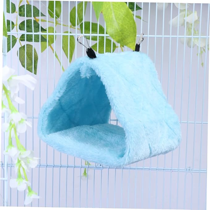WOONEKY Adorable Parrot Hammock Bed Plush Pet Hanging Hut for Birds Sleeping Nest for Bird Cages Encourages Exercise and Balance
