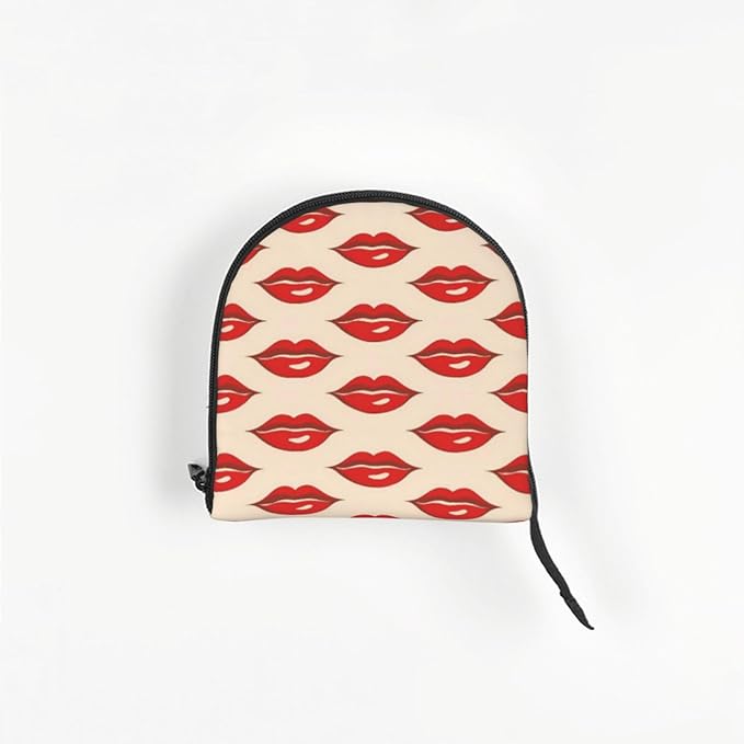 Red Lips (2) Print Foldable Pet Tote Bag, Shoulder Carrier for Small Dogs and Cats