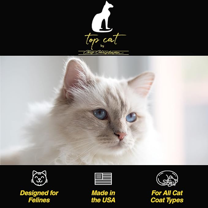 Chris Christensen Top Cat Pre-Bath Degreaser Solution for Cats, Groom Like a Professional, Removes Excess Oils, Made in USA, 16 oz