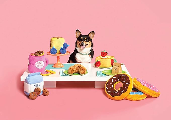 ZippyPaws Zippy Burrows Interactive Dog Toys - 3 Pack Food Miniz Refills for Hide and Seek Dog Toys, Plush Dog Puzzles and Colorful Squeaky Dog Toys, Strawberries