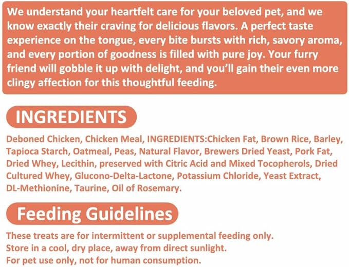 BuddyEver Crunchy & Creamy Cat Treats, Chicken Flavor Training Cat Snacks, Real Chicken First Ingredient, 5 oz Bag
