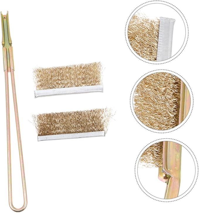 ORFOFE 1set Bird Cage Cleaning Brush with Handle Steel Bristles for Cleaning of Cages Ramps and Accessories Design for Animal Enclosures