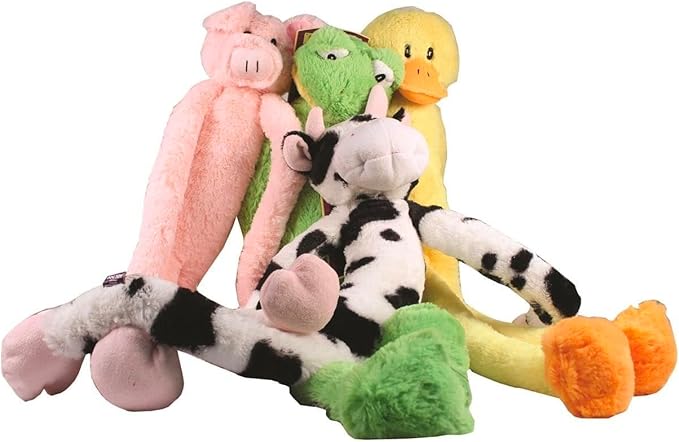 Large Extra Long Legs Over Sized Plush Animal Themed Dog Toys 27 inch Multiple Squeakers (Yellow Duck)