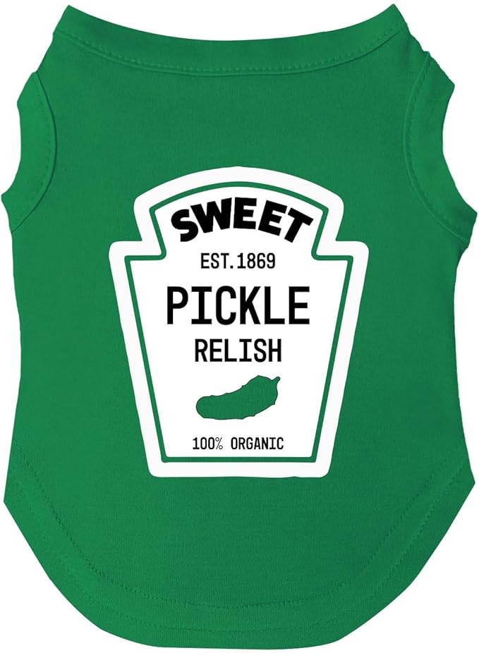 Sweet Pickle Relish Bottle Halloween Costume Dog Tee Shirt Sizes for Puppies, Toys, and Large Breeds (Green, 2X-Large 1157)