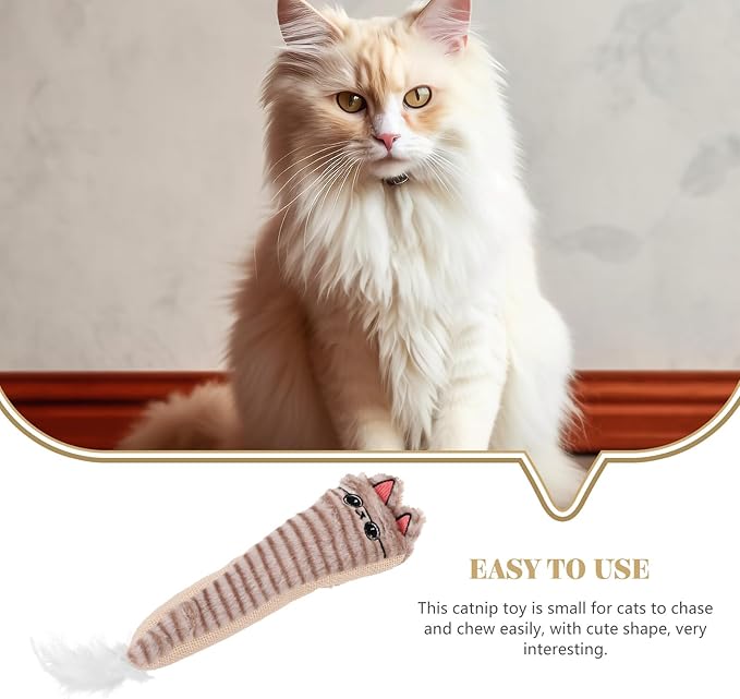 Catnip Plush Cat Chew with Crinkle Paper, Sisal Material Interactive Teething Chewing for Indoor Cats and Kittens, Funny Gray Catnip Stuffed