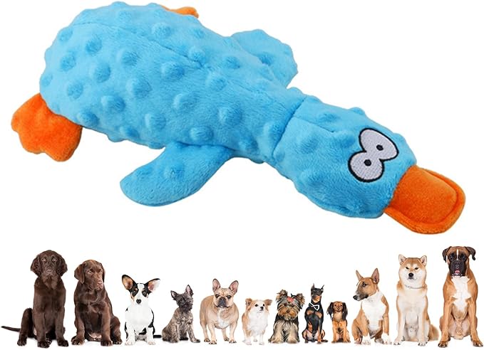 Calming Duck for Dogs, Interactive Squeaky Dog Chew Toy with Built-in Squeaker, Stuffed Duck Dog Squeaky Toy to Keep Them Busy for Small, Medium & Large Dogs Cats