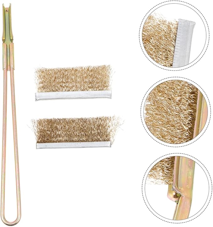 1set Bird Cage Brush Handle Steel Bristles for Efficient Cleaning of Parrot and Animal Cages Ergonomic Grip for Comfortable Use for Trays and Rungs