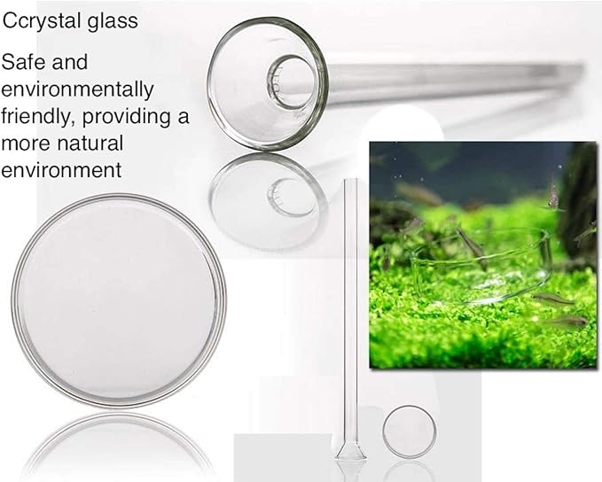Shrimp Feeding Tube and Dish,Clear Crystal Glass Shrimp Feeder Tube Tray for Fish Tank Aquarium Shrimp