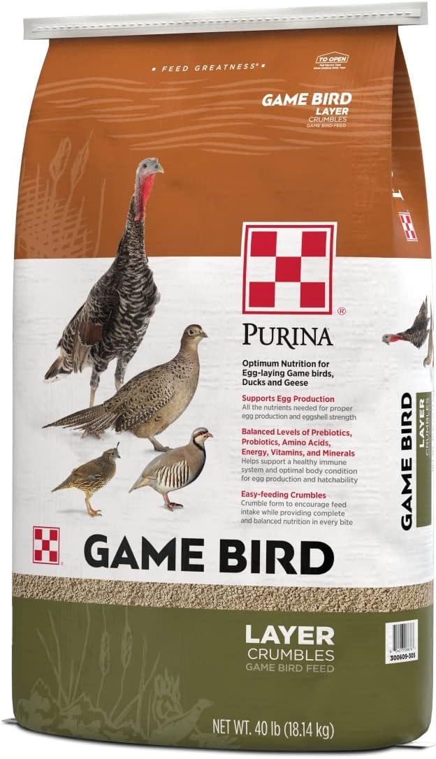 Purina | Game Bird Layer Feed | Crumbles | 40 Pound (40 LB) Bag