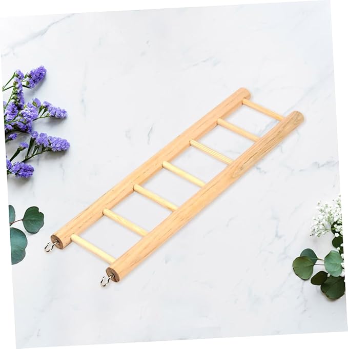 Wooden Climbing Ladder for Parrots Hamsters and Squirrels Mini PET Toy 6 Steps for Bird Cage Entertainment and Exercise