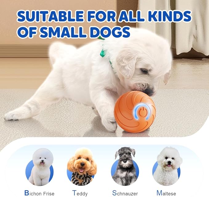 Interactive Dog Toys, 2025 Upgrade Vibrating Dogs Ball, Automatic Moving Dog Ball Rolling Balls, Pets Bouncing Rotating Balls Toys for Samll Dogs Cats (Blue-2pcs)