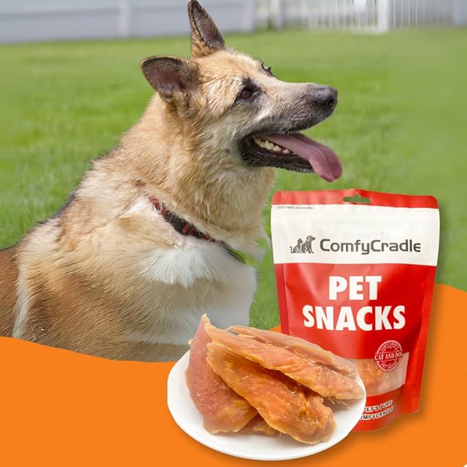 Chicken Jerky Dog Treats, Slow-Roasted Chewy Snacks for Training, for Medium & Large Dogs,Grain-Free, High-Protein Chewy Dog Training Treats, 3.53 Ounce