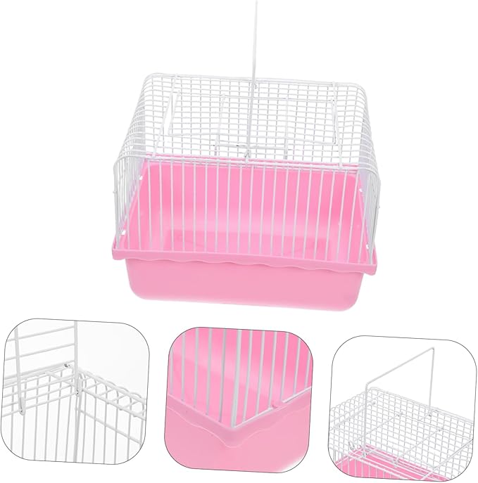 LIOOBO Portable Bird Travel Cage for Parakeets and Lovebirds Small Easy to Clean Material Transparent Window for Easy Observation for Travel and Home Use