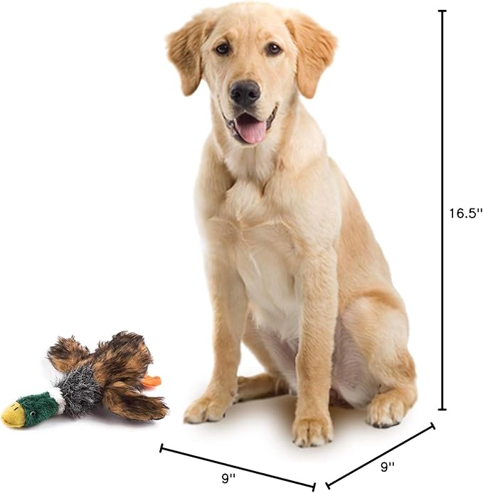 wangstar Squeaky Dog Toy for Puppy Dogs Toys to Keep Them Busy Mallard Duck Stuffed Dog Toys for Medium Small Dogs, 16.5" Wild Duck