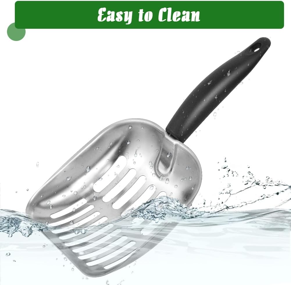 Cat Litter Scoop -Metal Cat Litter Scoop-Sturdy Mesh Scooper - Mesh Shovel-Easy to Clean - Suitable for Cat Litter Box -Black