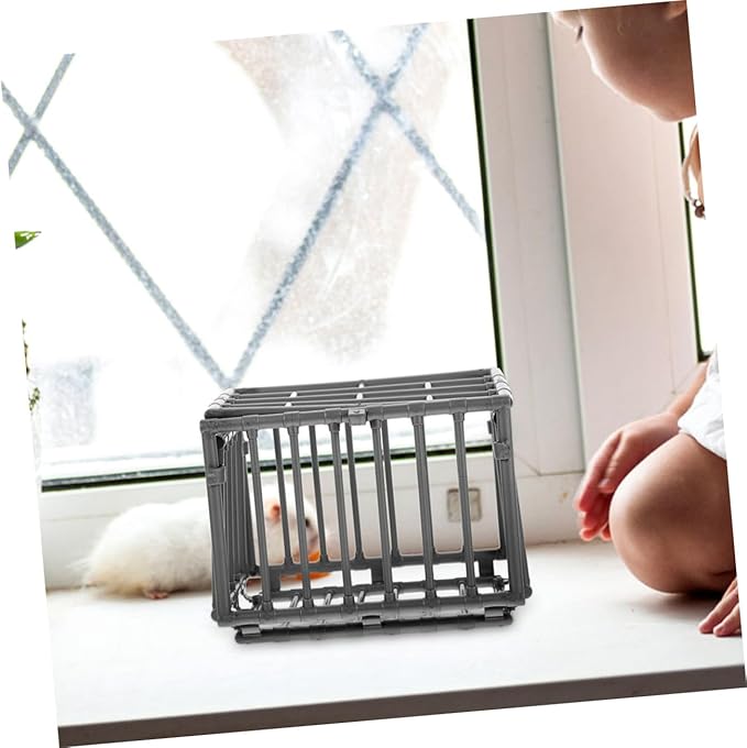 Mipcase 3pcs Mini Animal Pen Model Small Hamster Cage Birdcage Decor Rat Toy Guinea Pig Cage Accessory