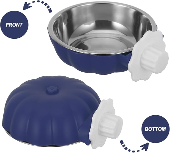 Stainless Steel Bird Feeding Bowls with Clamp Holder Parrot Food and Water Dish Easy to Clean Accessory for Bird Cages for Small Animals