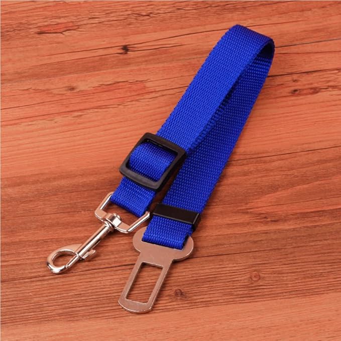4 Pack Cat Dog Pet Safety Seat Belt Adjustable Clip for Car SUVS Vehicle Harness Lead Leash Seat Tether, (Nylon Fabric- Black, Blue, Red, Purple) (Blue)