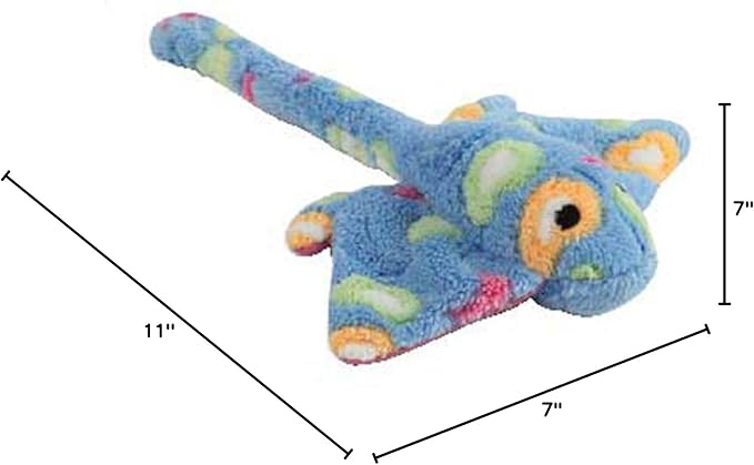 Zanies Sea Charmer Dog Toys, Blue Stingray, 11"